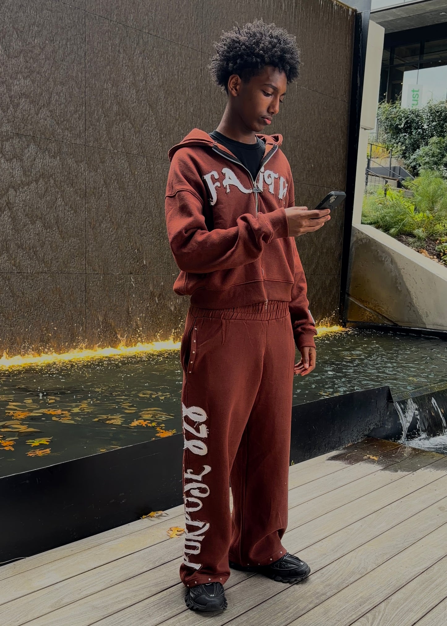 BROWN FAITH SWEATSUIT